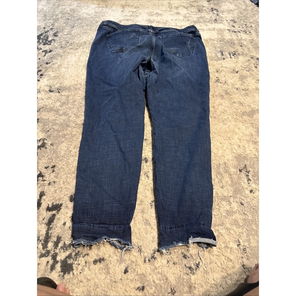 Lane Bryant Jeans Pus Womens Sz 20 Blue Mid Rise Super Stretch Skinny Raw Hem